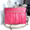 Mustertasche fuchsia Glattleder mit goldenen Nieten